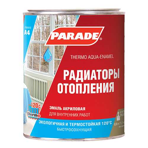 Эмаль PARADE А4 акриловая термо Белая полуматовая 0,9л в Леруа Мерлен