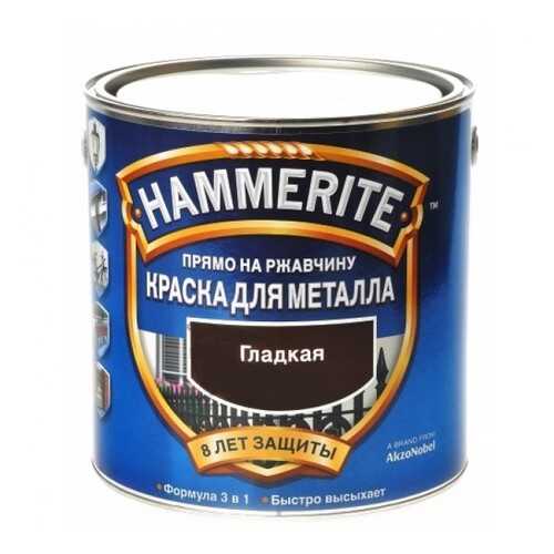 Эмаль по ржавчине гладкая Hammerite Smooth, черная 2,2л в Леруа Мерлен