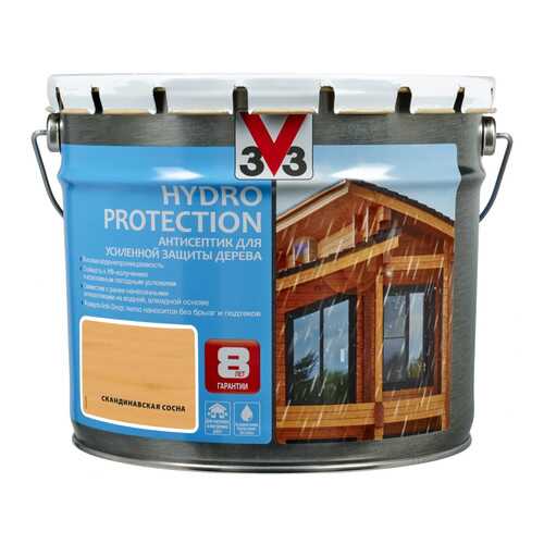 V33 Hydro Protection антисептик для усиленной защиты дерева 9 л, Цвет скандинавская сосна в Леруа Мерлен