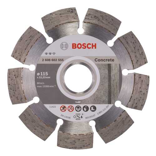 Круг отрезной алмазный Bosch Concrete 115x22.23мм (2608602555) в Леруа Мерлен