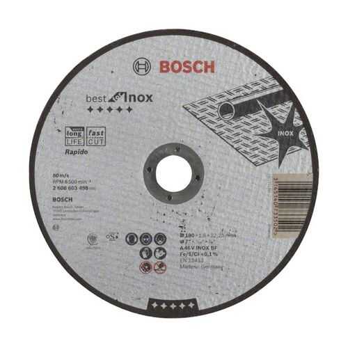 Отрезной круг Bosch Best по нерж 180x1,6, прям 2608603498 в Леруа Мерлен