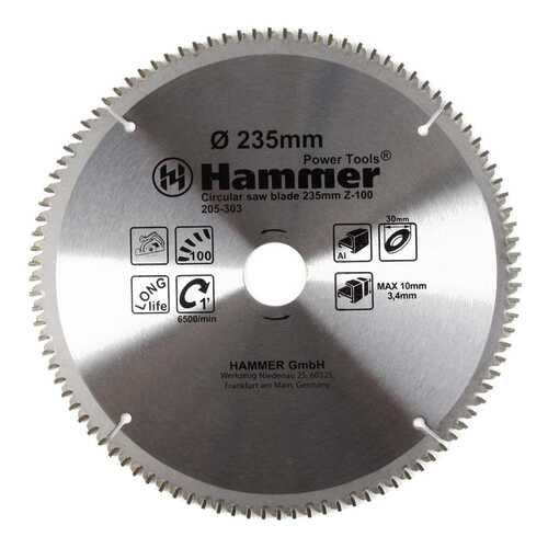 Диск по алюминию для дисковых пил Hammer Flex 205-303 CSB AL (30683) в Леруа Мерлен