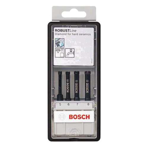 Набор алмазных сверл Bosch 5/6/7/8мм , ROBUST LINE 2607019881 в Леруа Мерлен